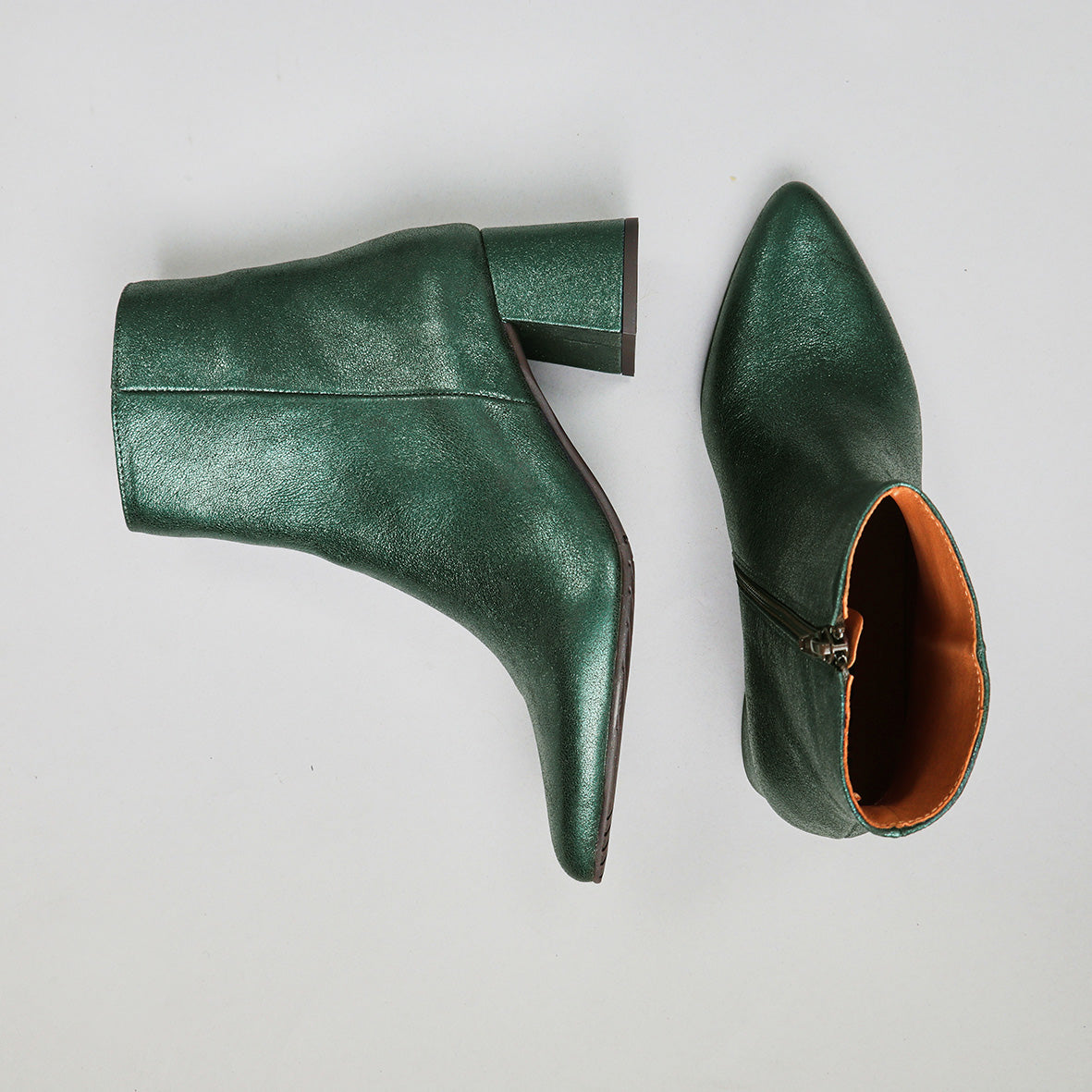 Lorna Metallic Green Mid Boot by Esska