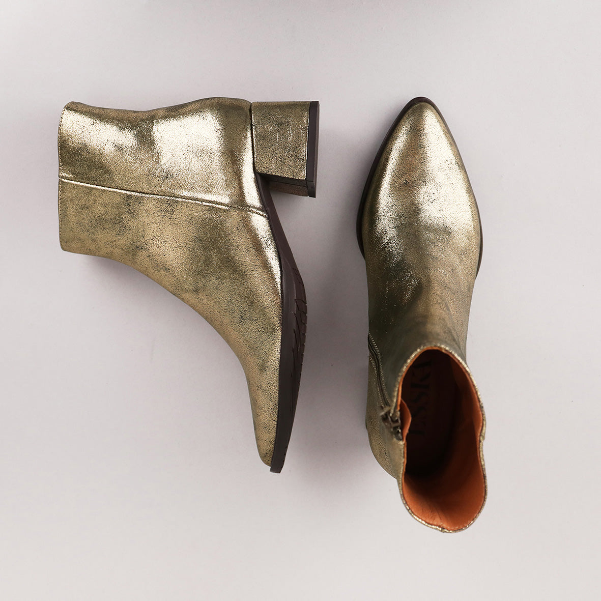 Luka Pale Gold Low Boot by Esska Shoes Ltd