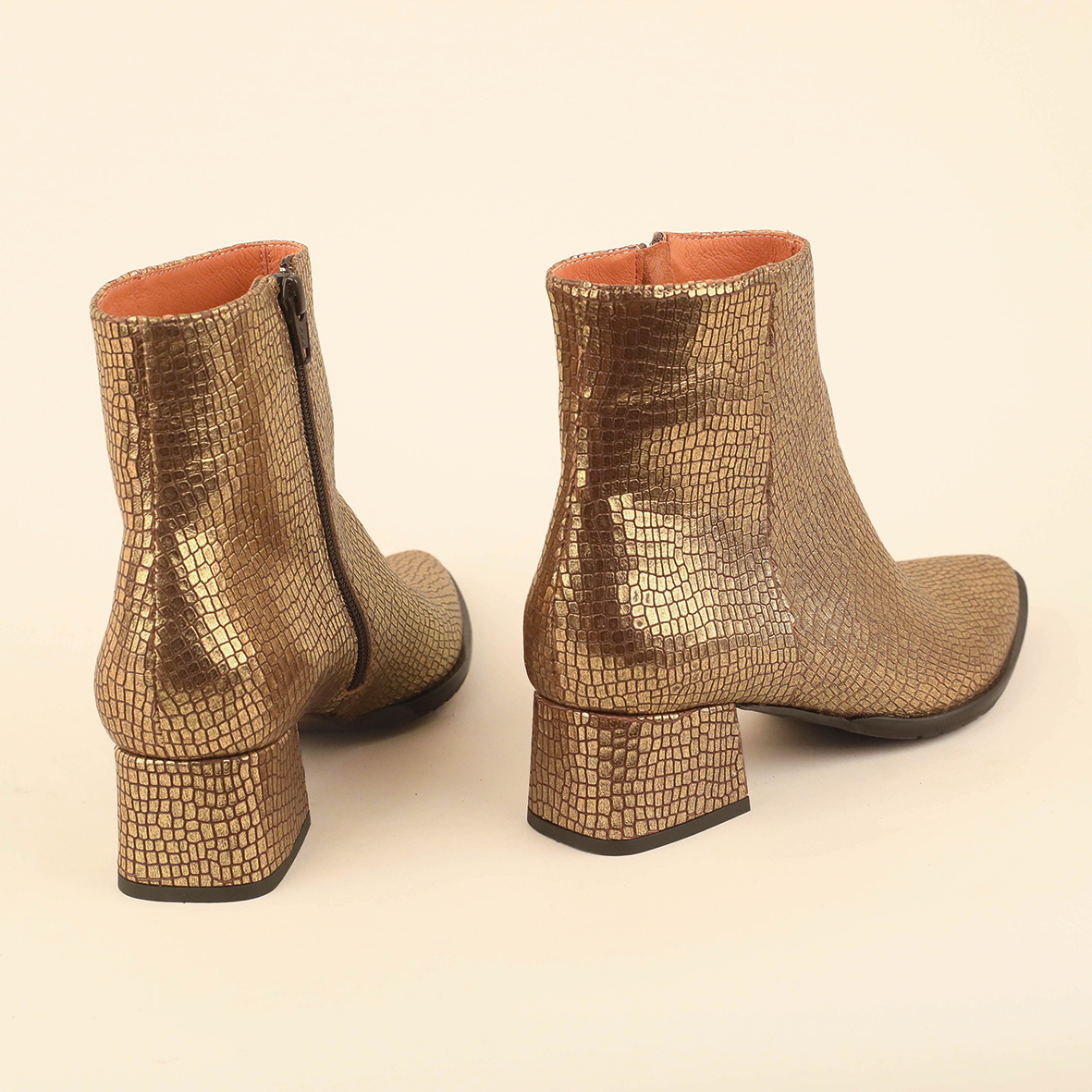 Luka WIDE Antique Gold Low Boot by Esska