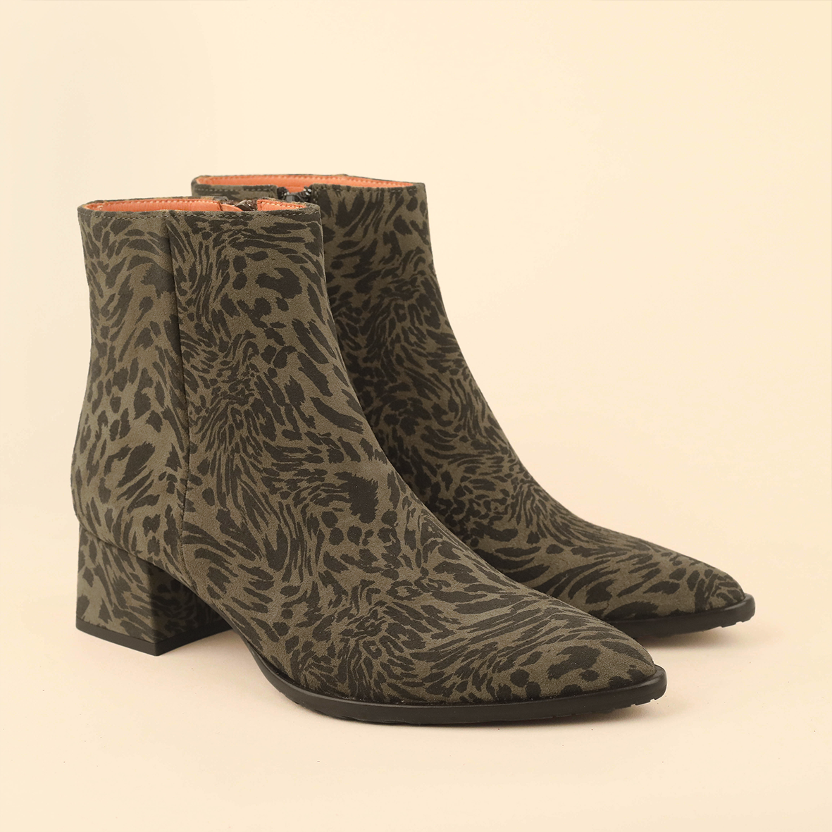 Luka Khaki Leopard Low Boot by Esska