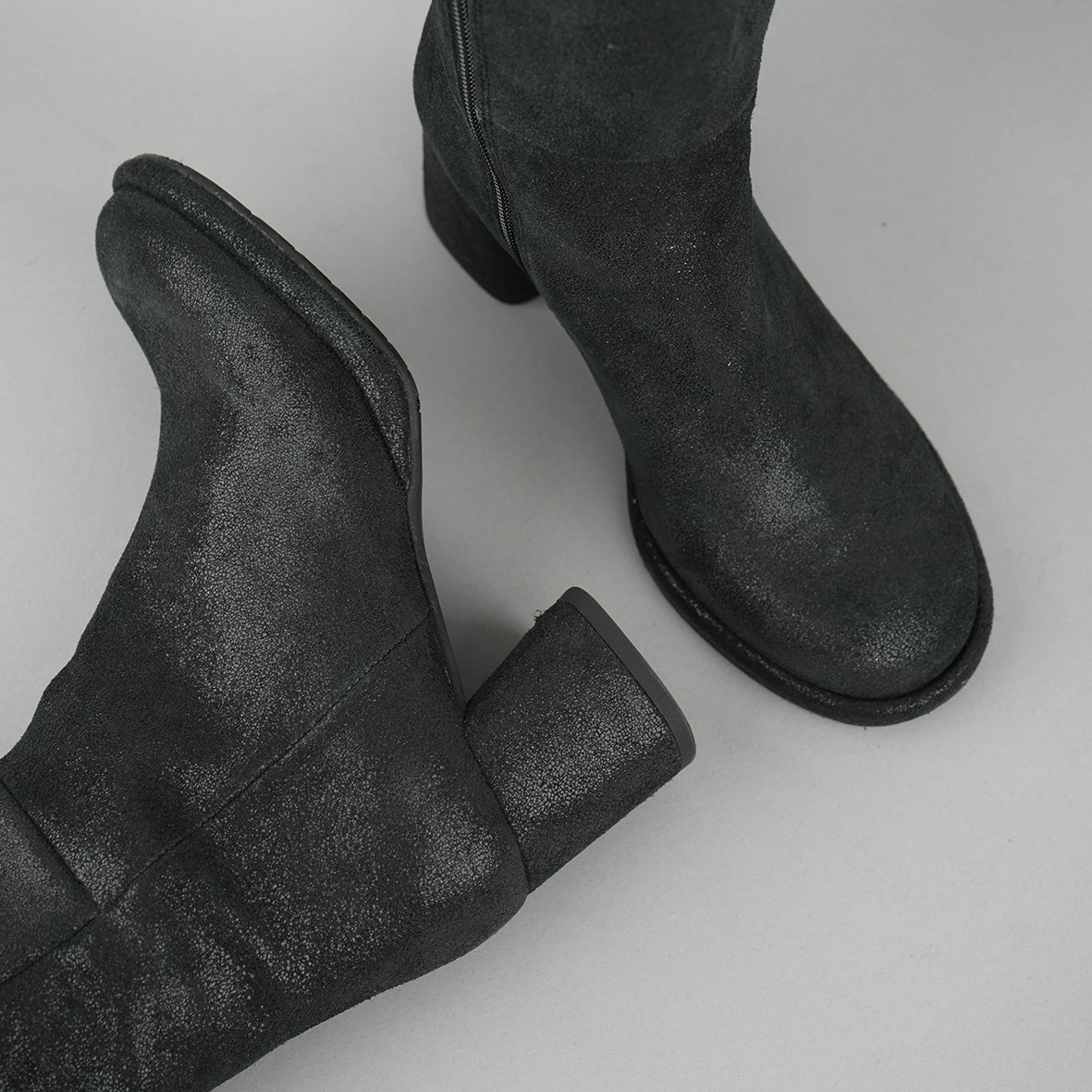 Margot Metallic Black Mid Boot by Esska