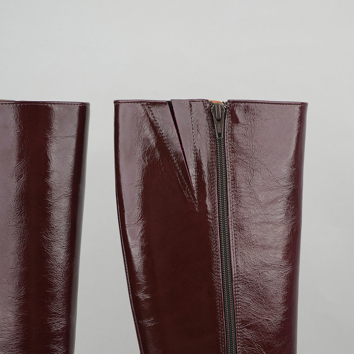 Margot Patent Burgundy Mid Boot by Esska