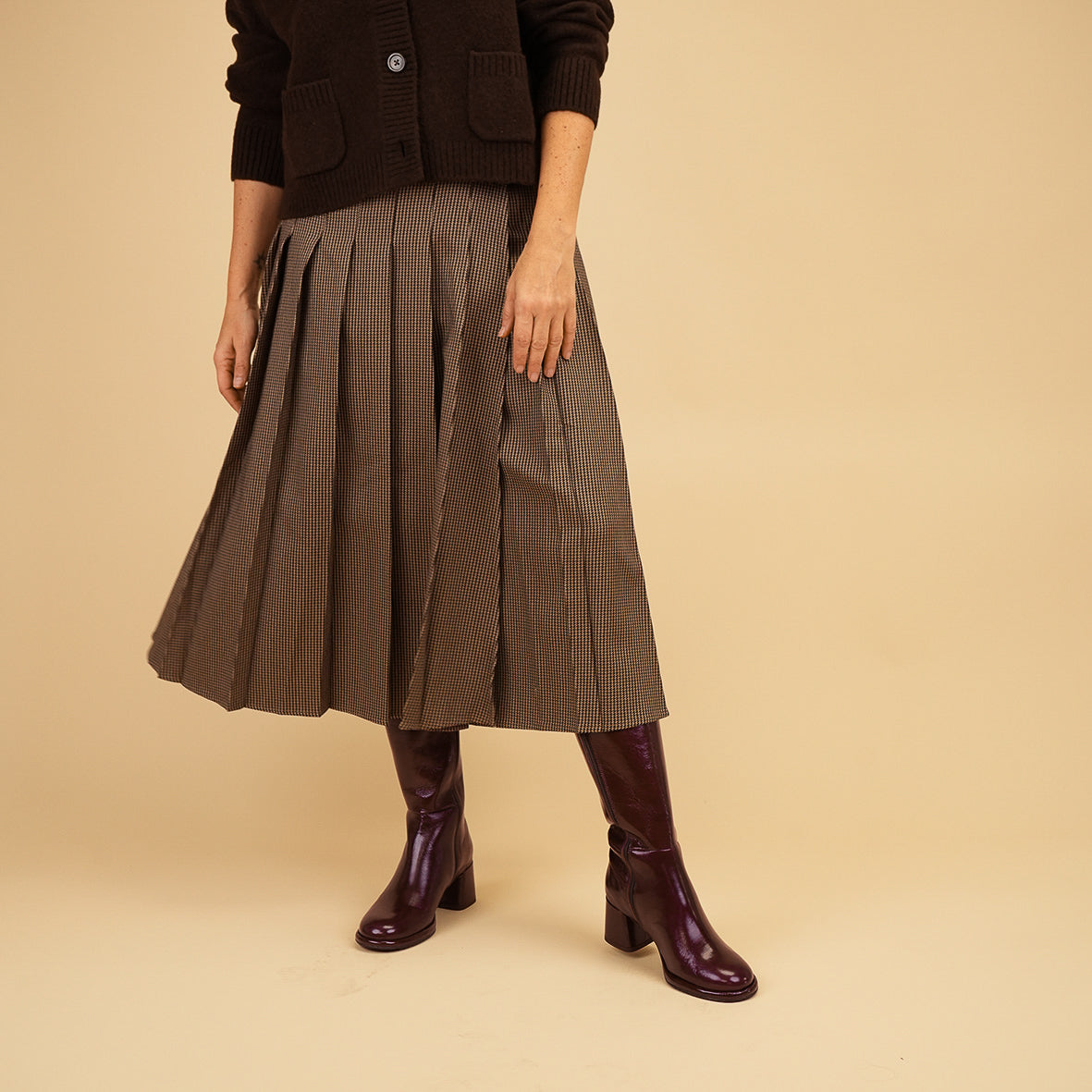 Margot Patent Burgundy Mid Boot by Esska