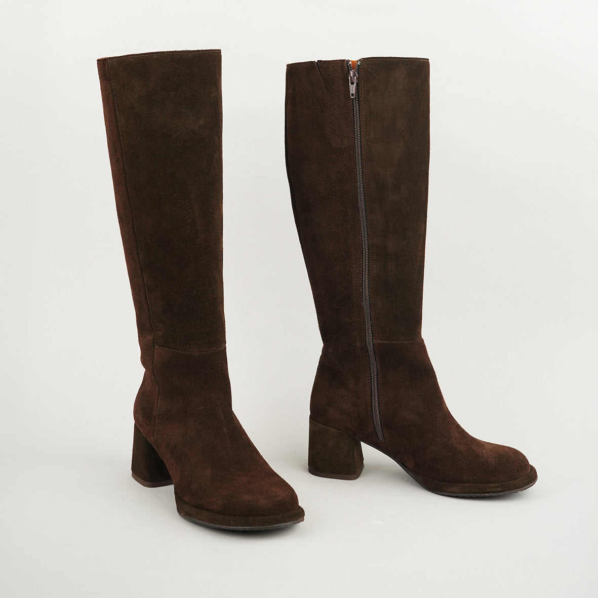 Margot Suede Dark Brown Mid Boot by Esska