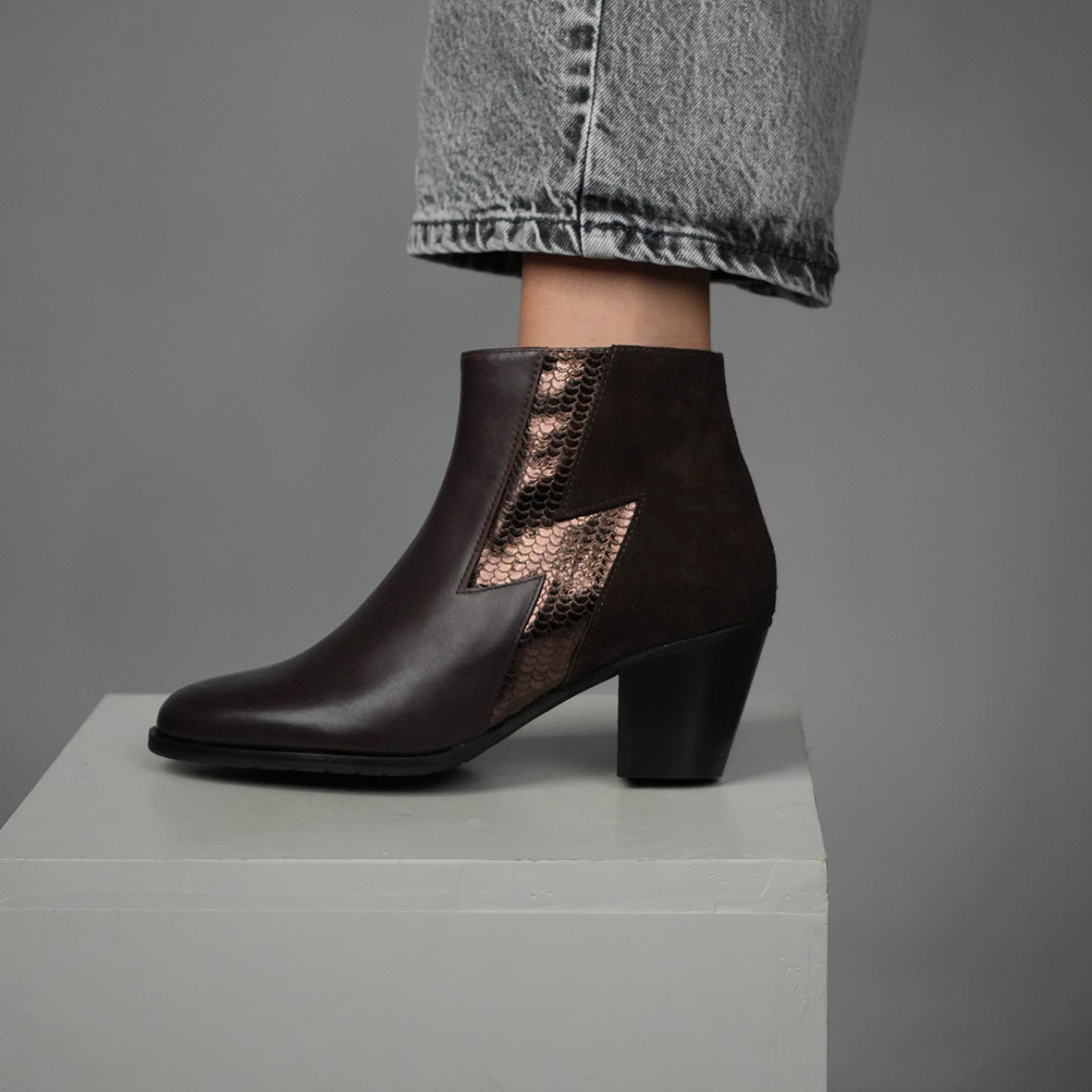 Mash Dark Brown Mid Boot by Esska