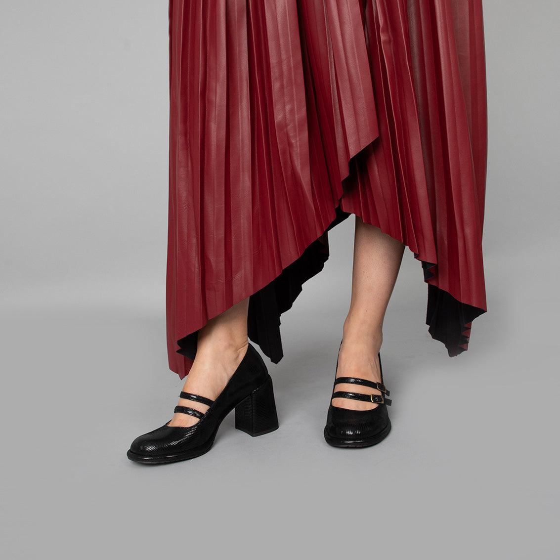 Maya Black Metallic Mid High Shoe by Esska