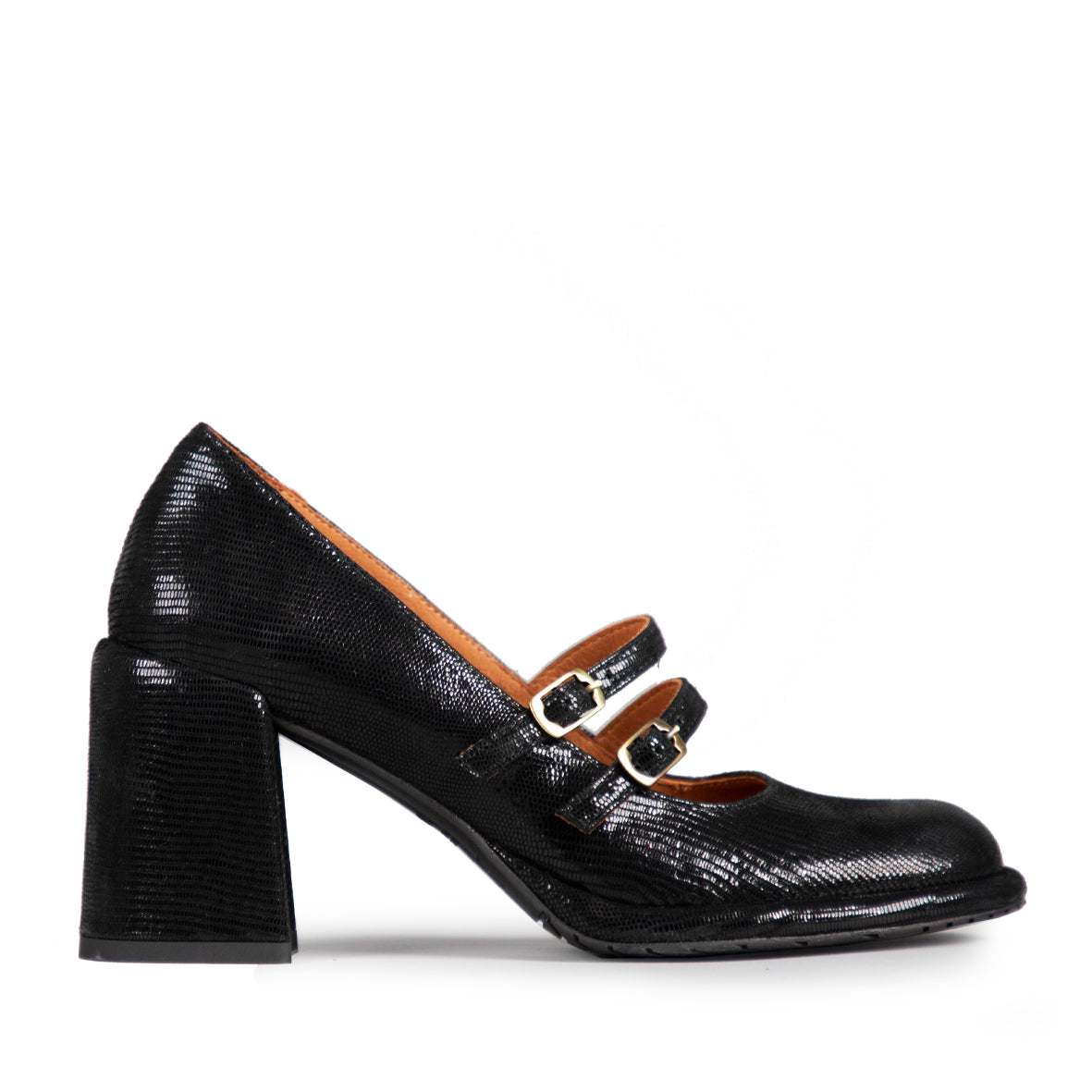 Maya Black Metallic Mid High Shoe by Esska