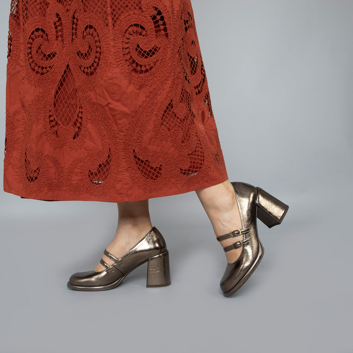 Maya Metallic Mid High Shoe by Esska