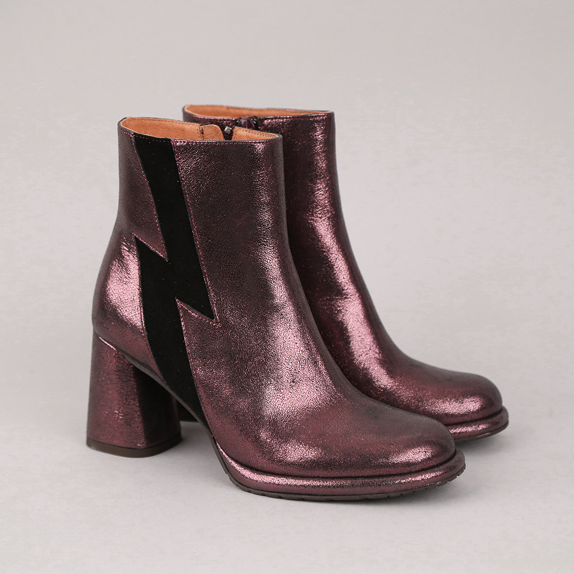 Miriam Metallic Burgundy High Boot by Esska Shoes Ltd