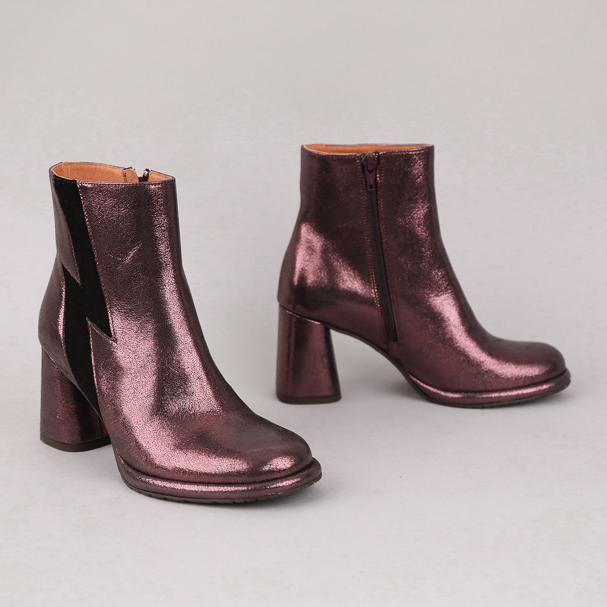 Miriam Metallic Burgundy High Boot by Esska Shoes Ltd