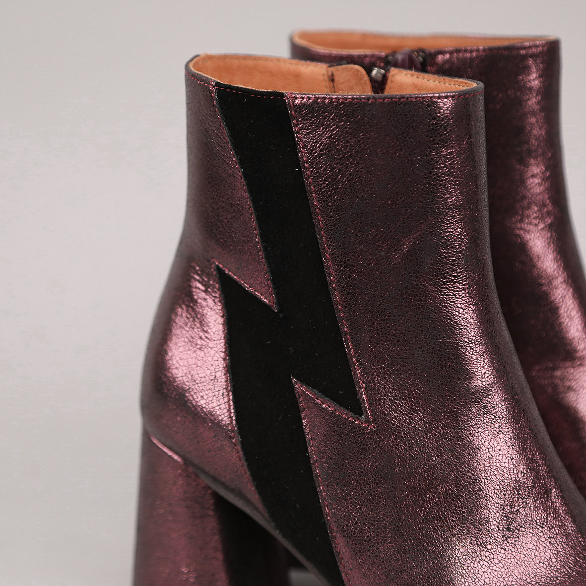 Miriam Metallic Burgundy High Boot by Esska Shoes Ltd