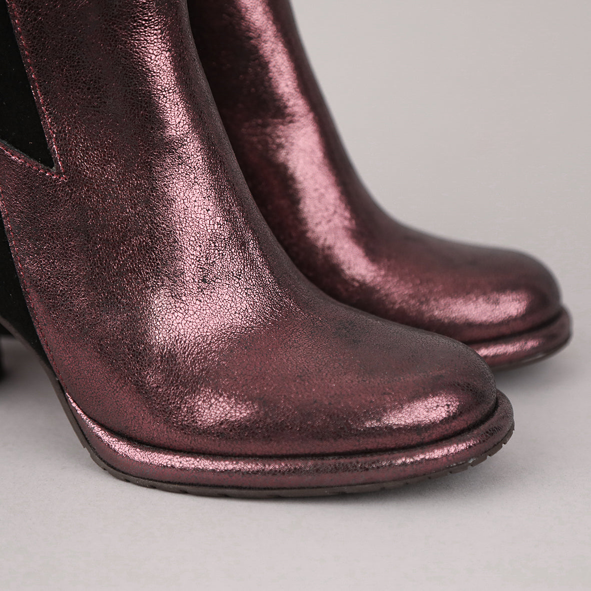 Miriam Metallic Burgundy High Boot by Esska Shoes Ltd