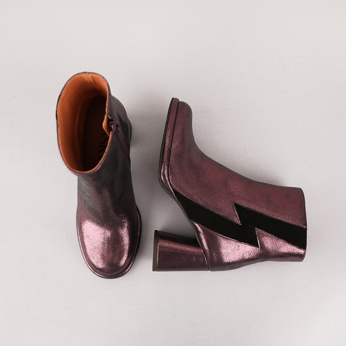 Miriam Metallic Burgundy High Boot by Esska Shoes Ltd