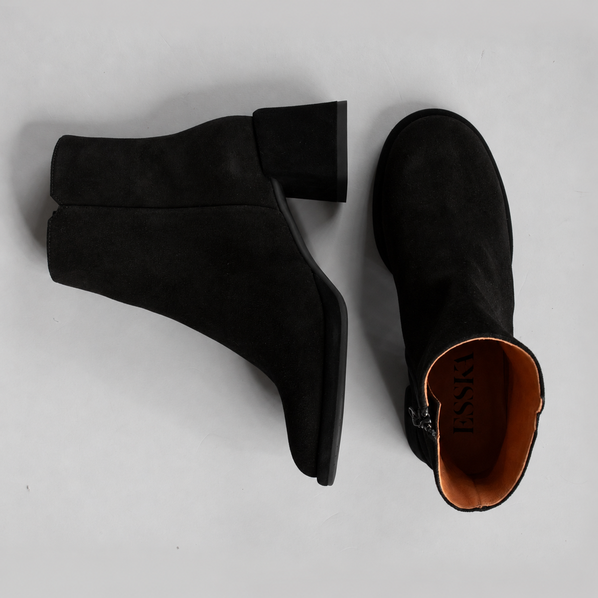 Mona Black Suede Mid Boot by Esska