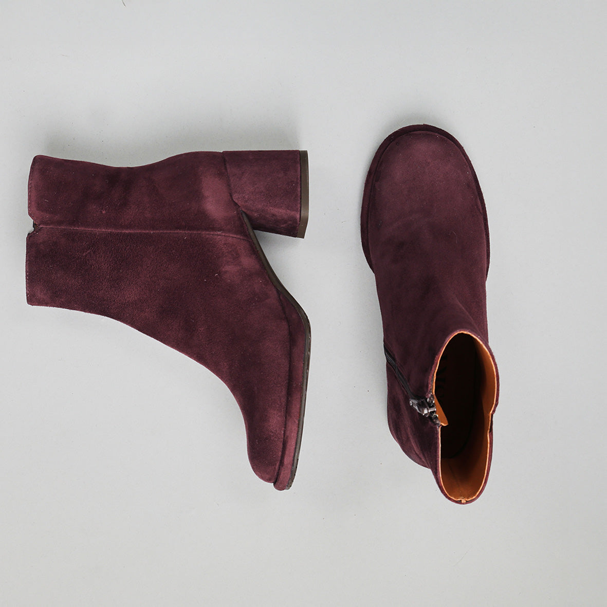 Mona Suede Burgundy Mid Boot by Esska