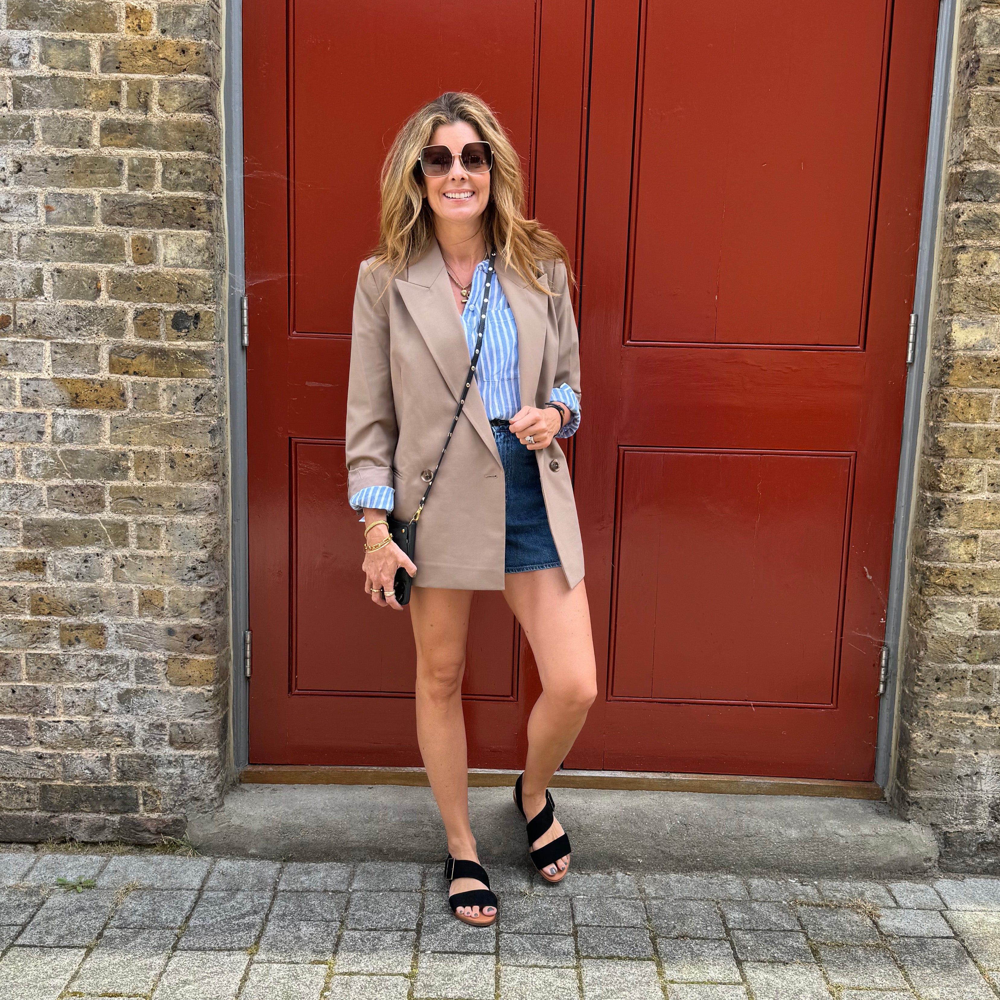 Nicole Black Suede Flat Sandal by Esska