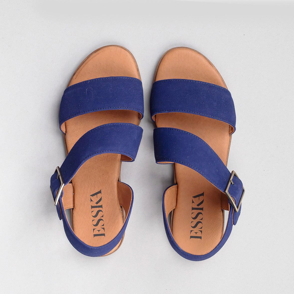 Nicole Ink Blue Flat Sandal by Esska
