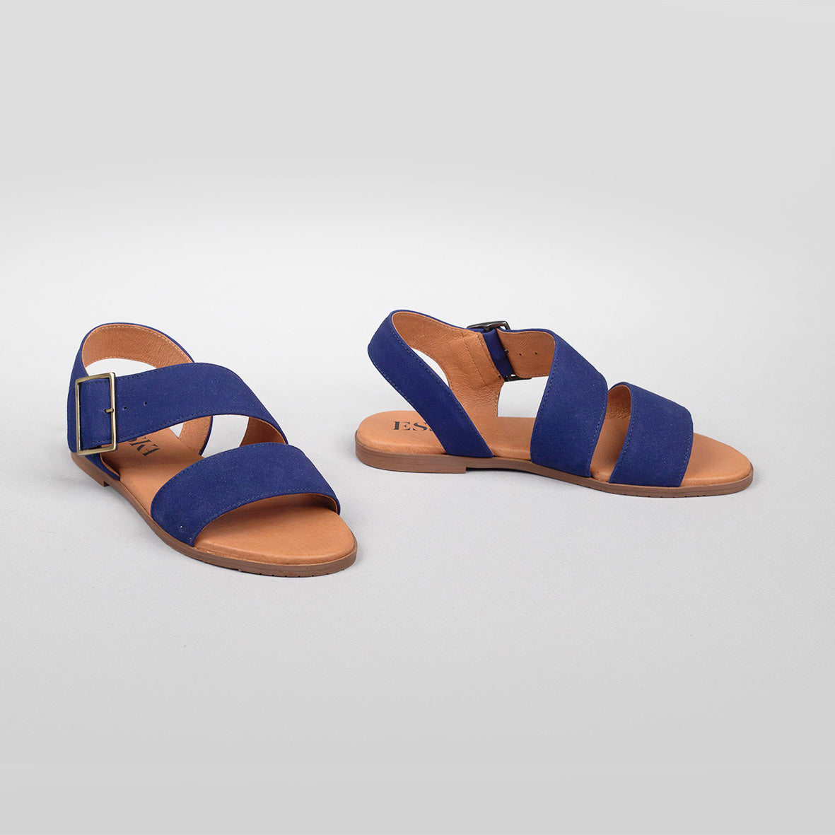 Nicole Ink Blue Flat Sandal by Esska
