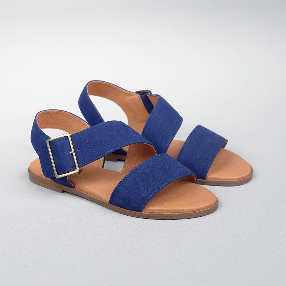 Nicole Ink Blue Flat Sandal by Esska