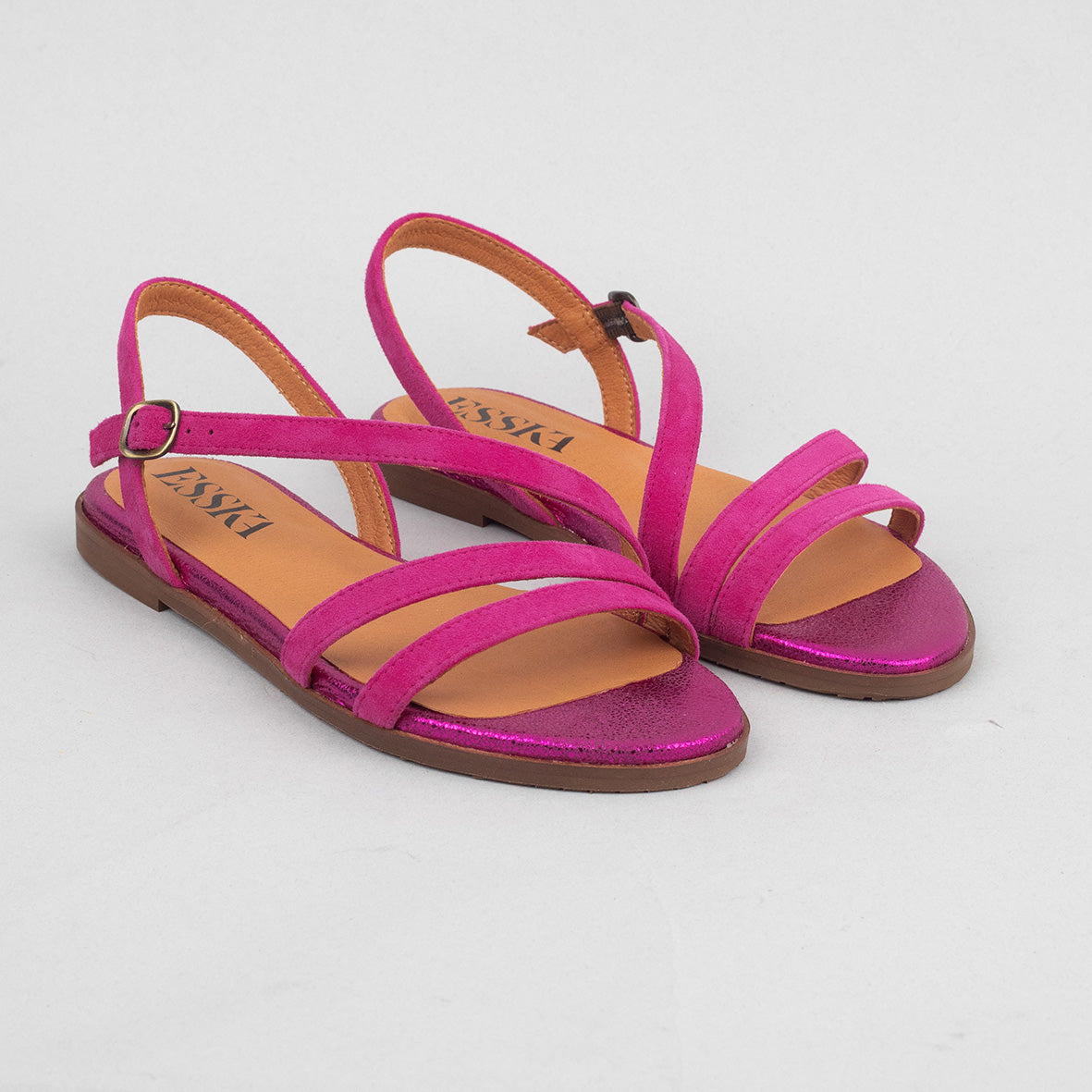 Nina Fuchsia Flat Sandal by Esska