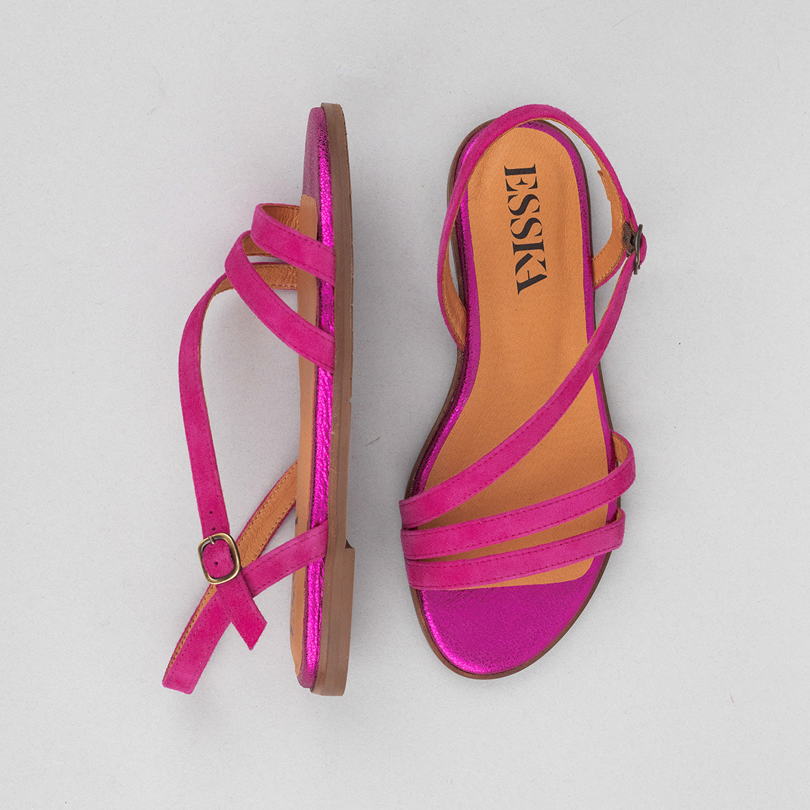 Nina Fuchsia Flat Sandal by Esska