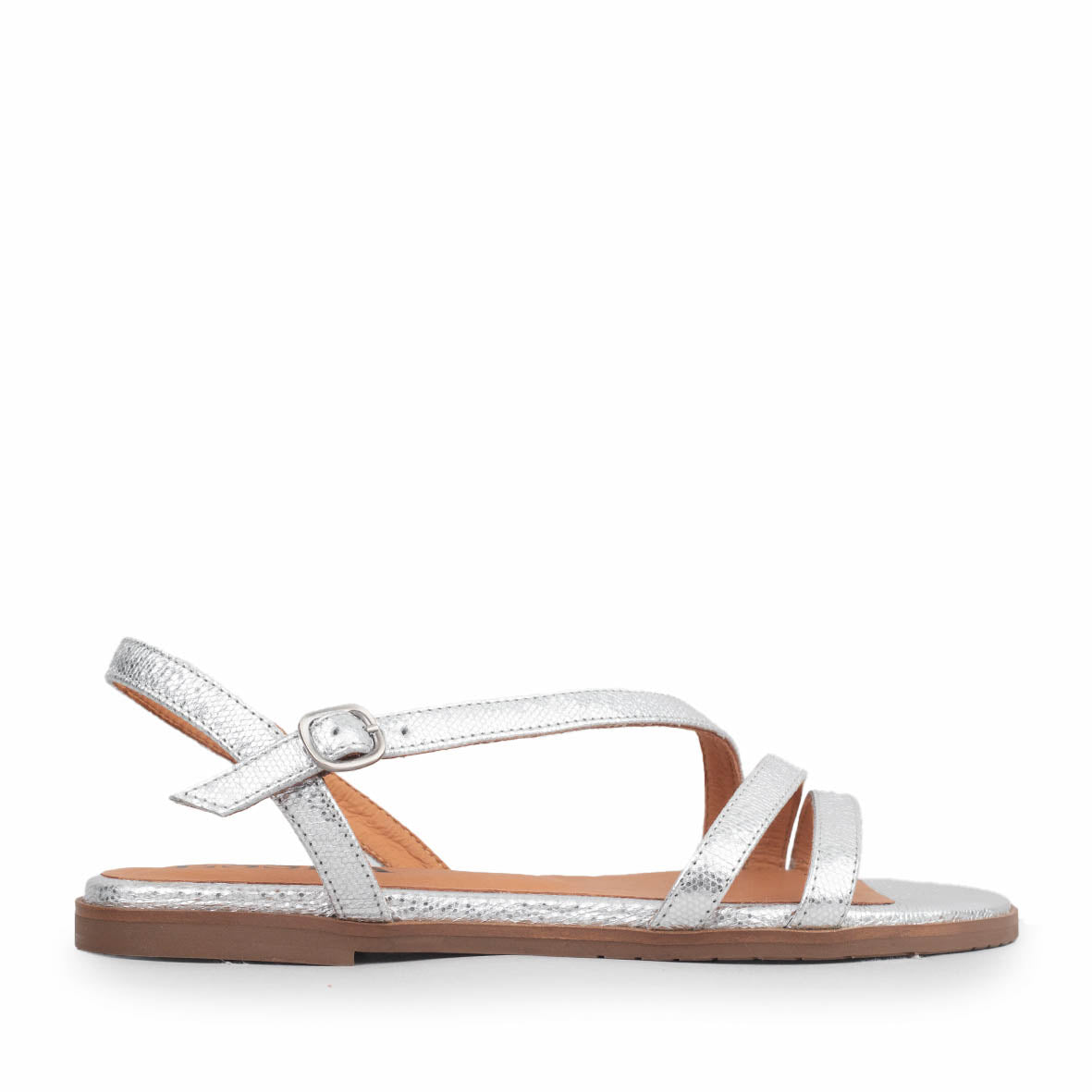 Nina Silver Flat Sandal by Esska