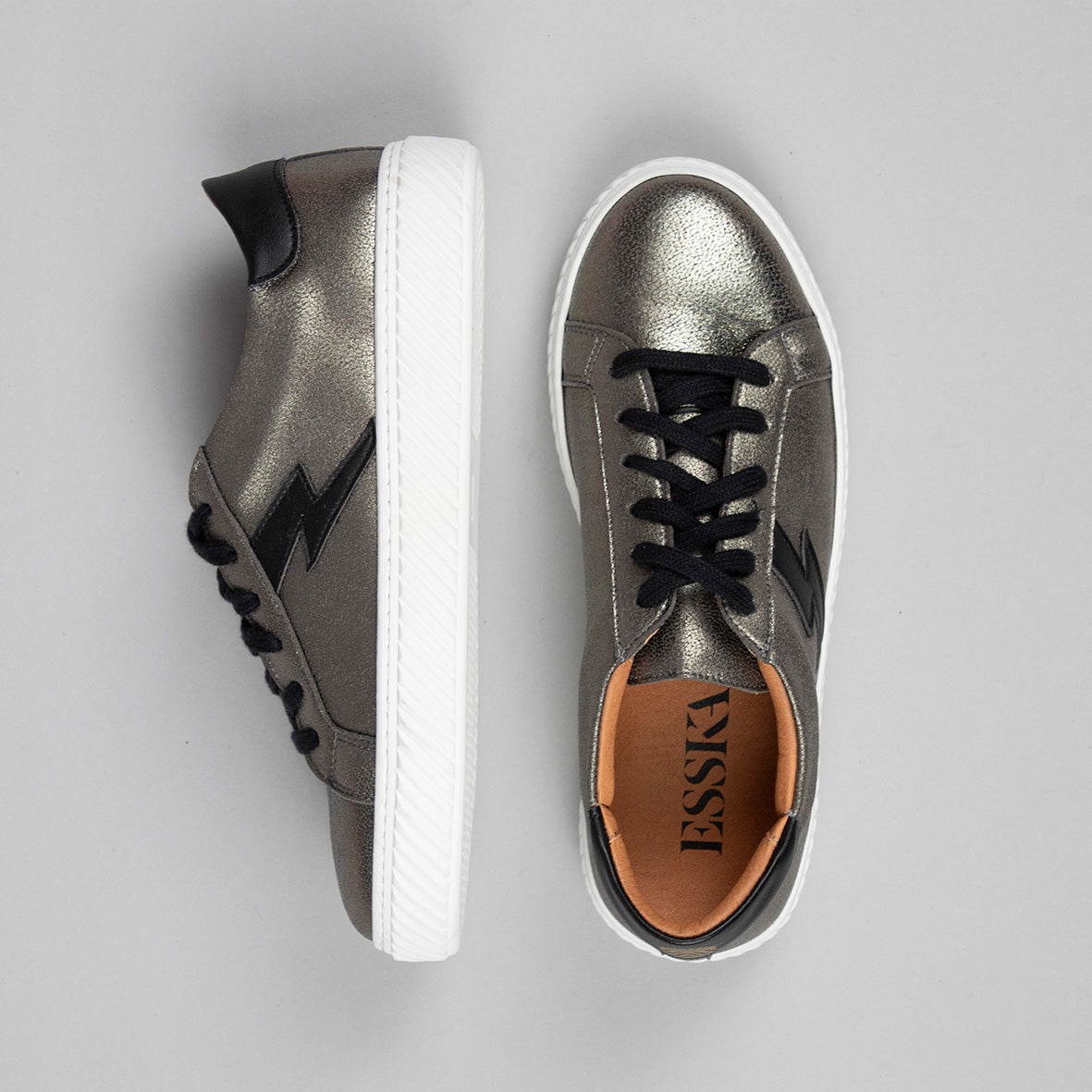 Nola Vegan Gunmetal Trainer by Esska