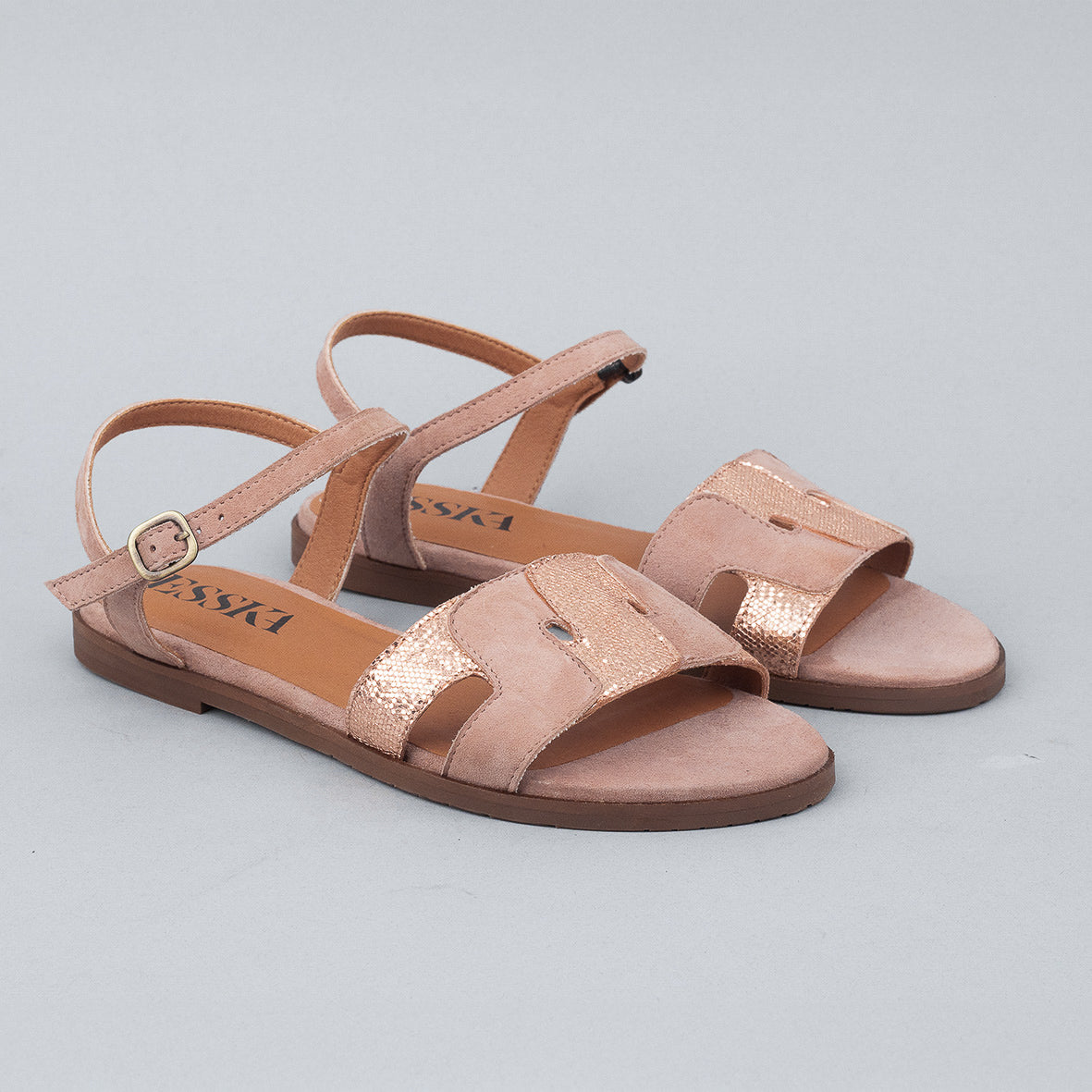 Nova Light Dusty Pink Flat Sandal by Esska