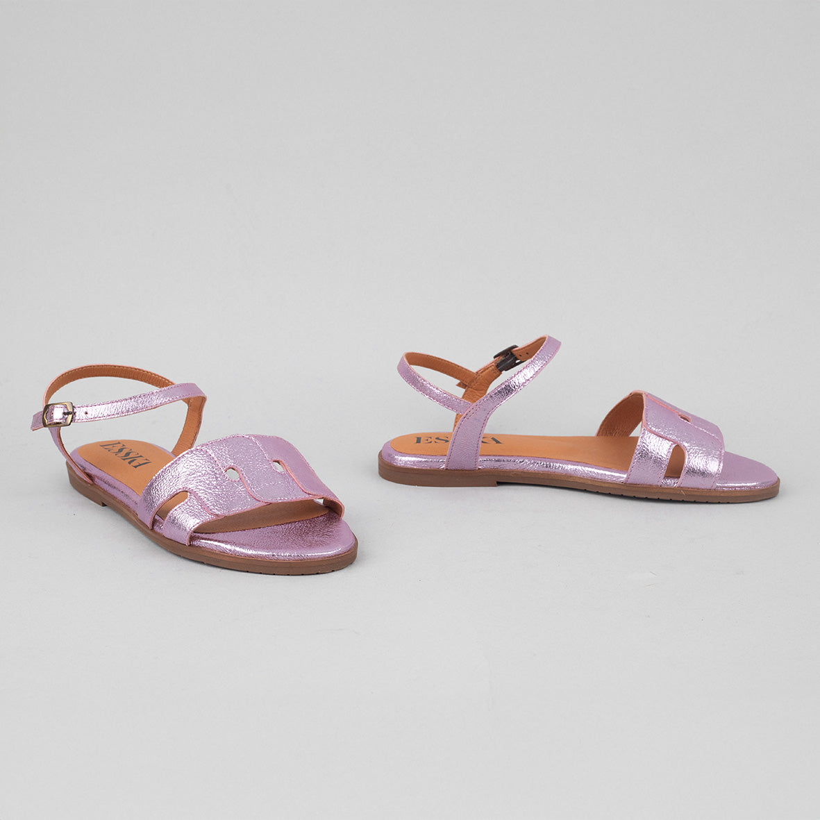 Nova WIDE Metallic Lilac Flat Sandal by Esska