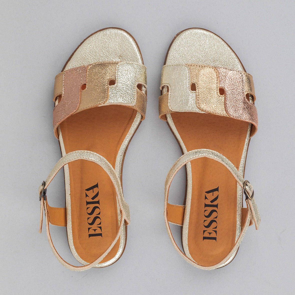 Nova Metallic Multi Flat Sandal by Esska