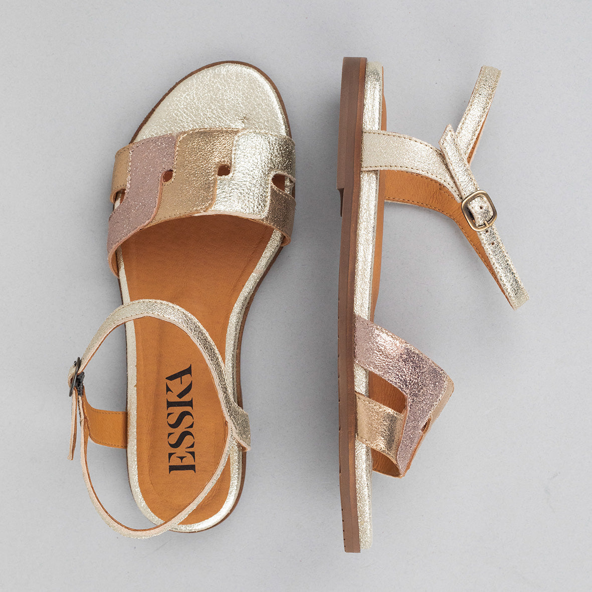 Nova Metallic Multi Flat Sandal by Esska