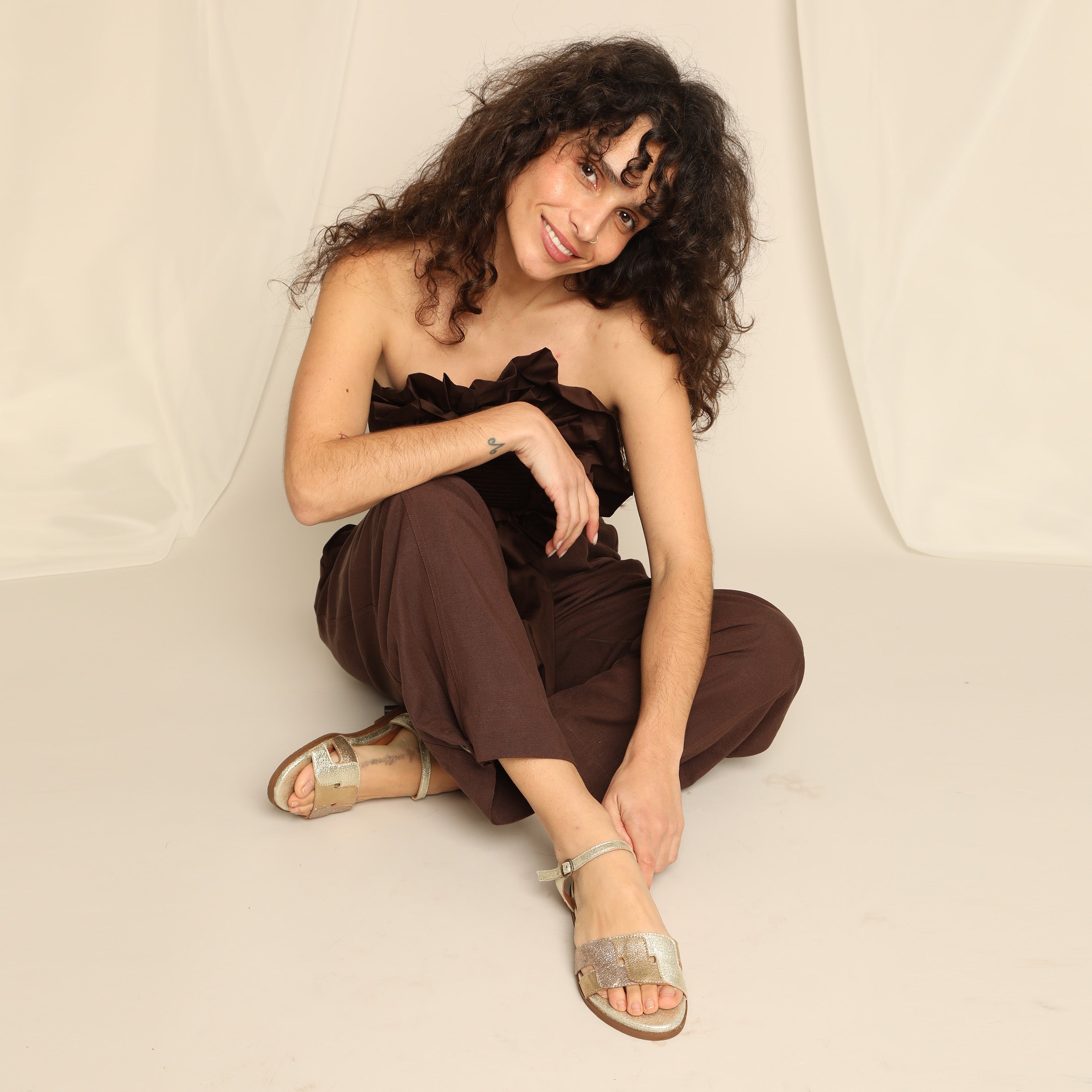 Nova Metallic Multi Flat Sandal by Esska