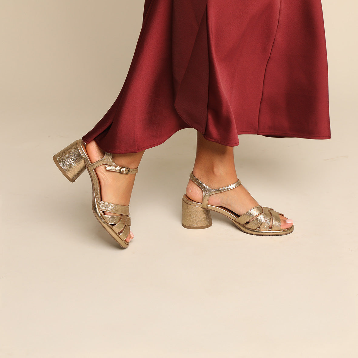Octavia Gold Dust Low Sandal by Esska