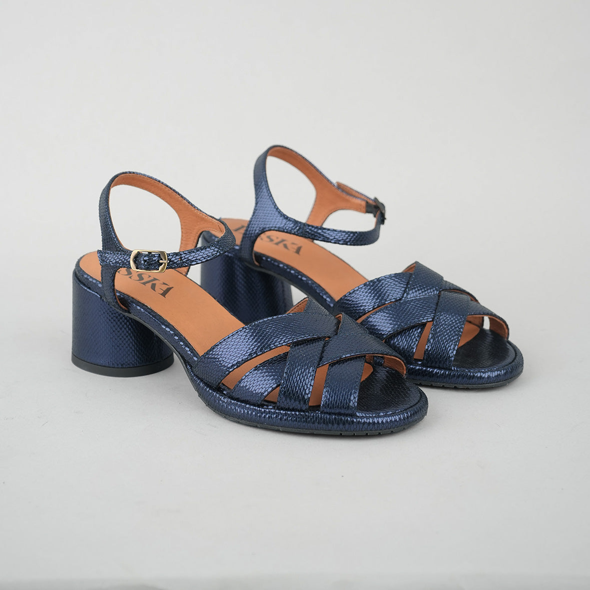 Octavia Metallic Navy Low Sandal by Esska