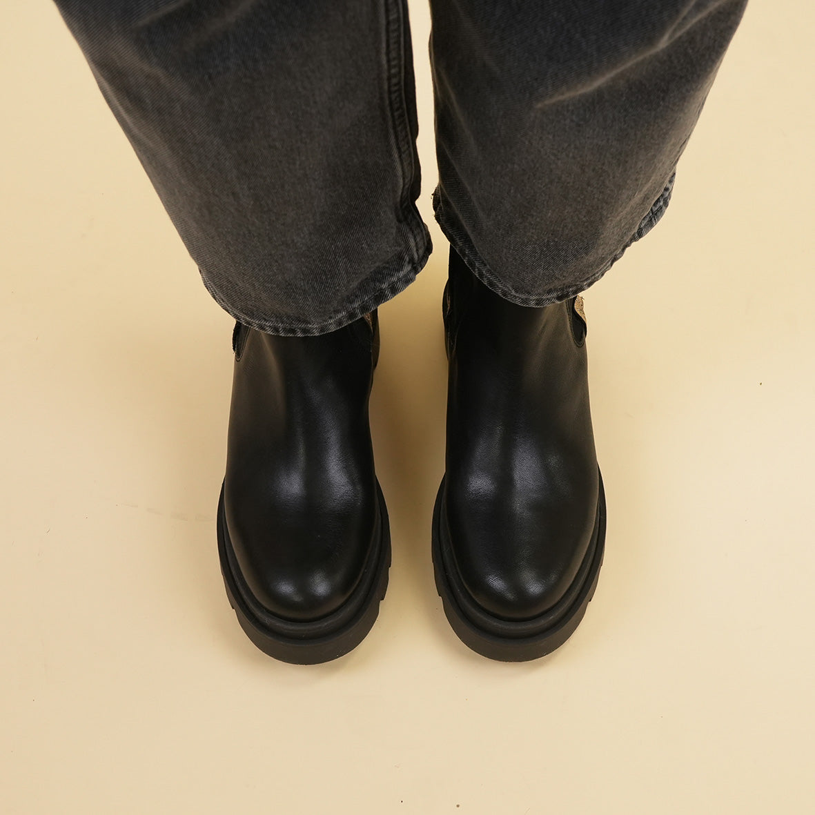Olga Black Flat Boot by Esska