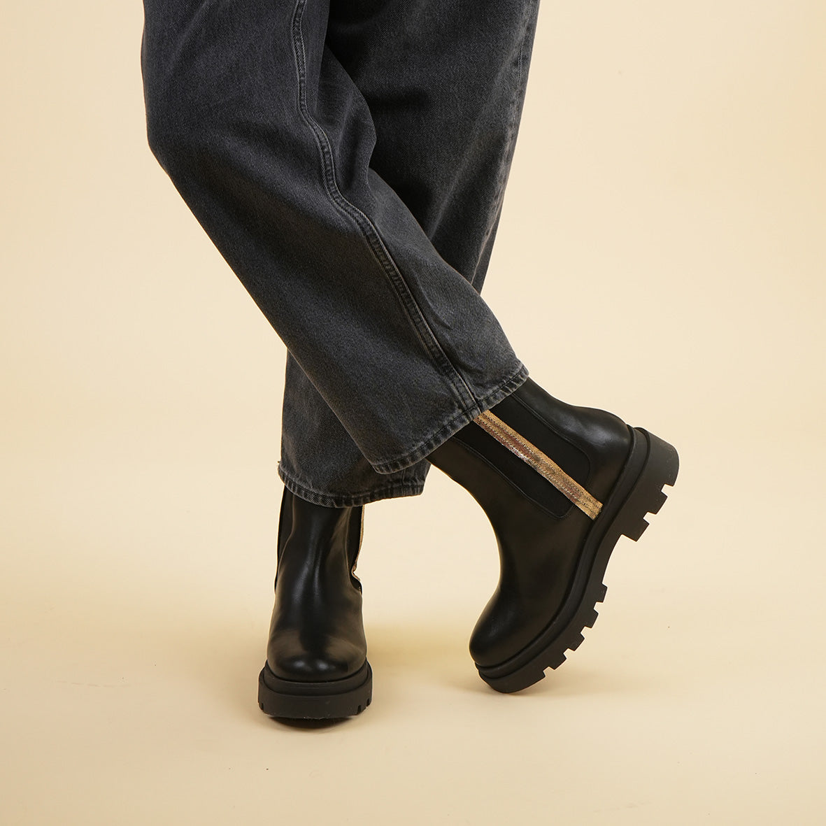 Olga Black Flat Boot by Esska