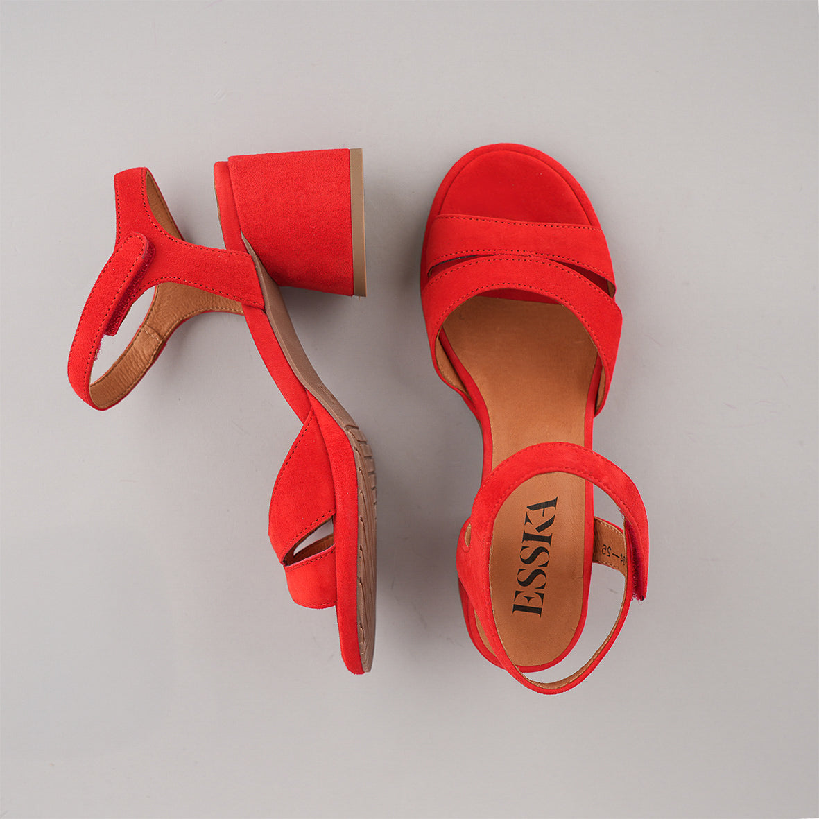 Olivia Red Low Sandal by Esska