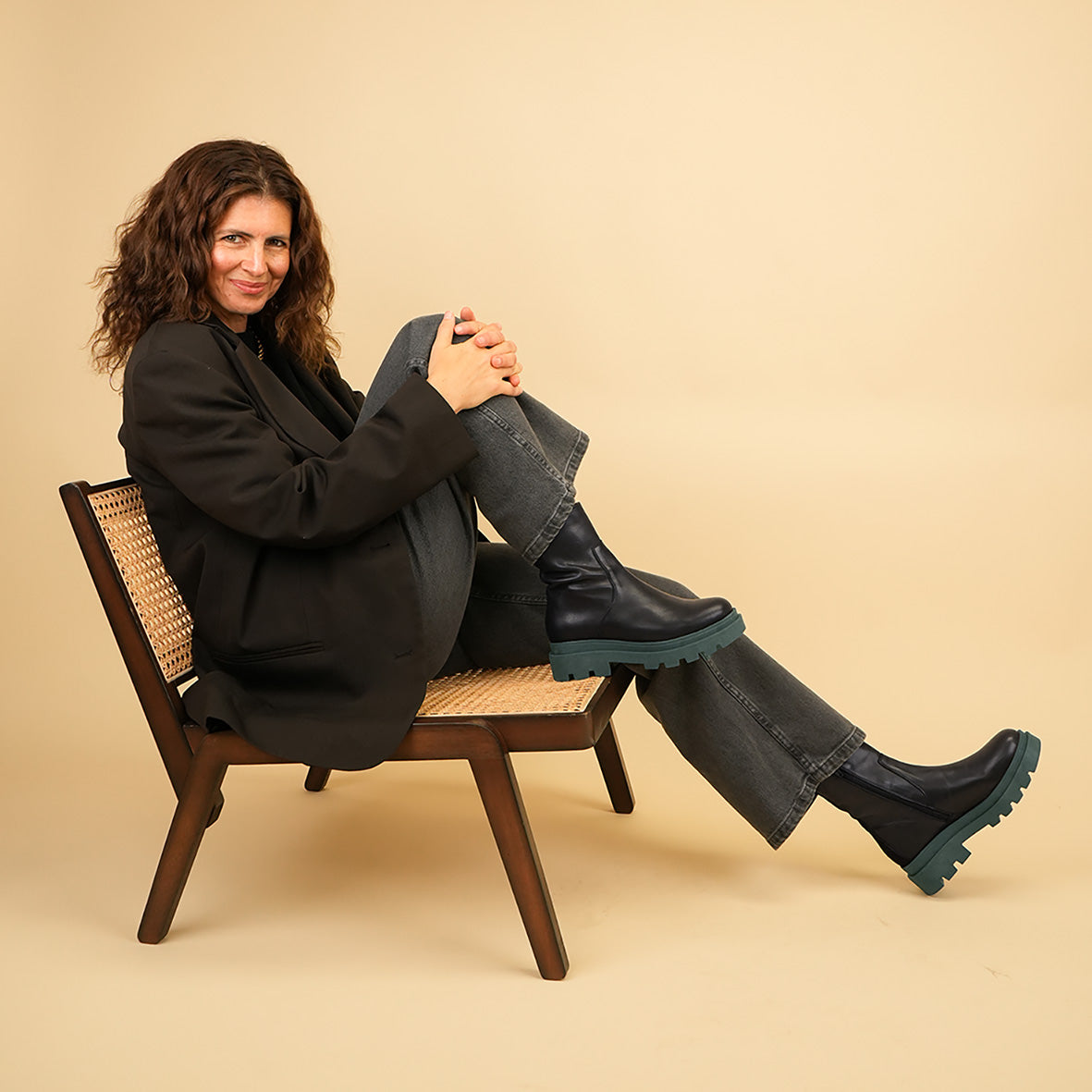 Ozie Black Flat Boot by Esska