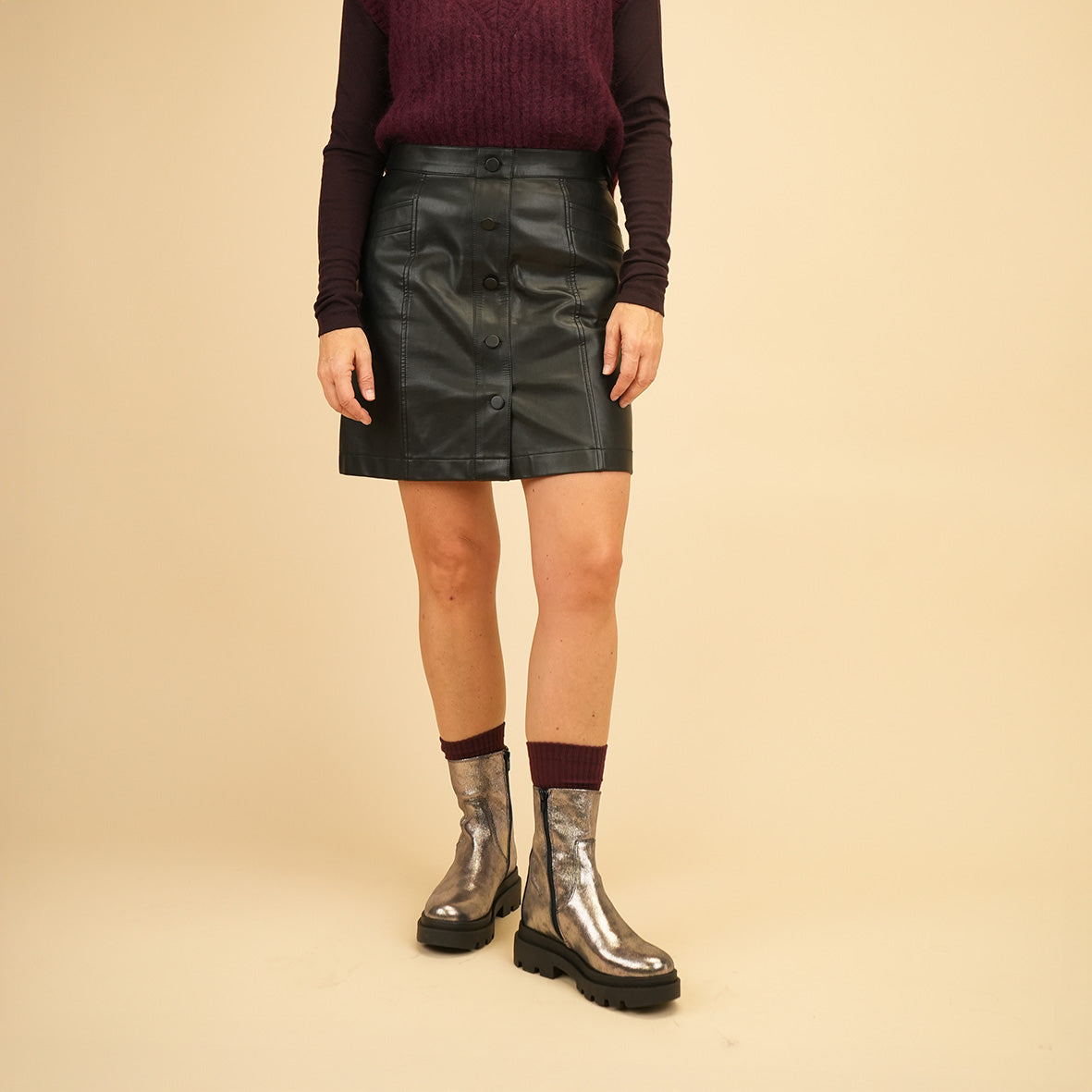 Ozie Iron Flat Boot by Esska