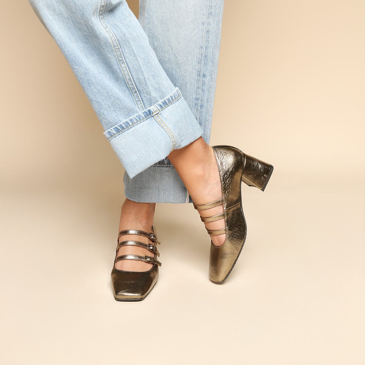 Paris Metallic Smoke Mid Shoe by Esska Shoes Ltd