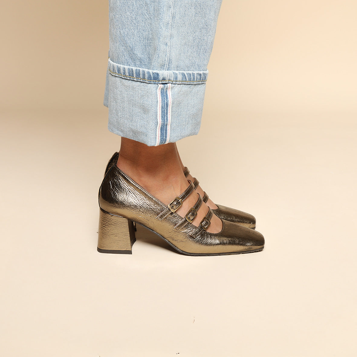 Paris Metallic Smoke Mid Shoe by Esska Shoes Ltd