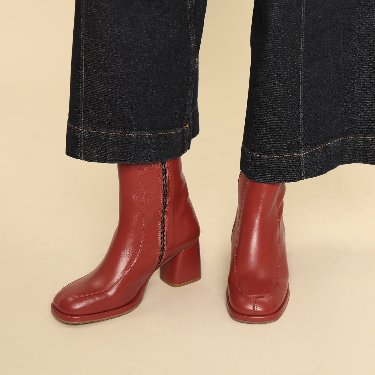 Pascale Rosewood Mid Boot by Esska