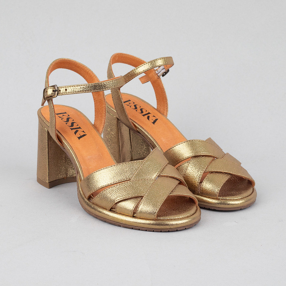 Poppy Gold Dust High Sandal by Esska