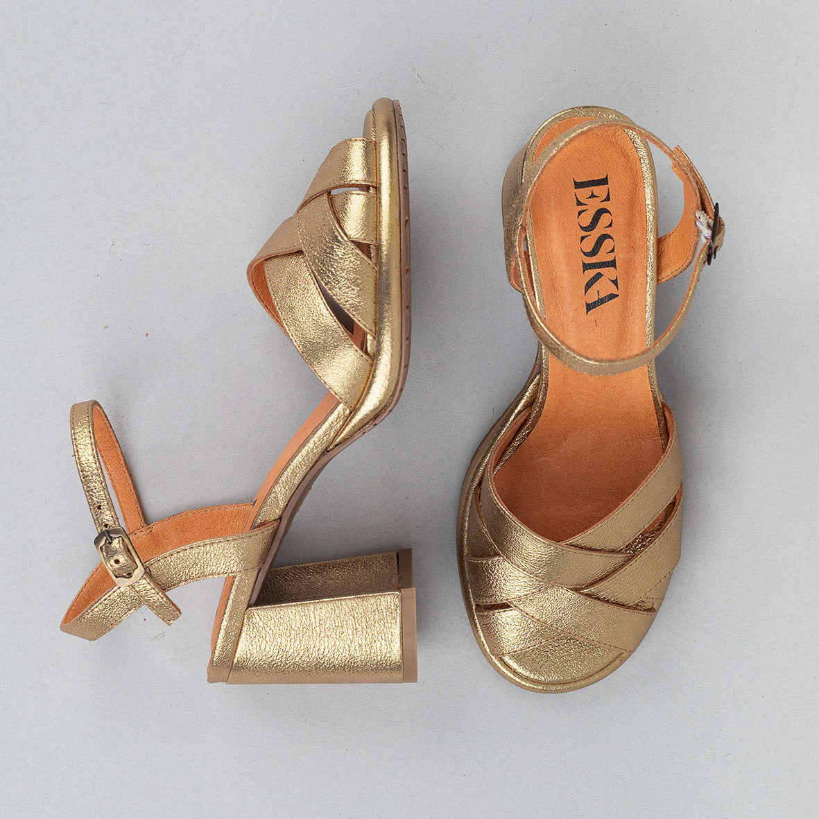 Poppy Gold Dust High Sandal by Esska