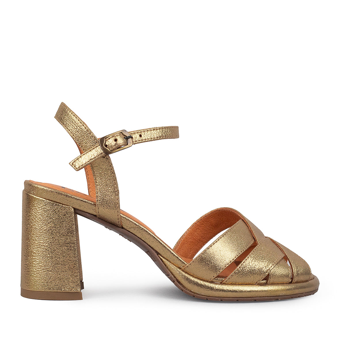 Poppy Gold Dust High Sandal by Esska
