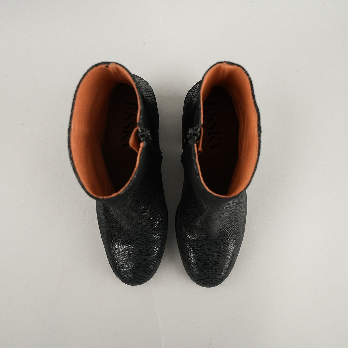 Rasa WIDE Metallic Black Mid Boot by Esska Shoes Ltd