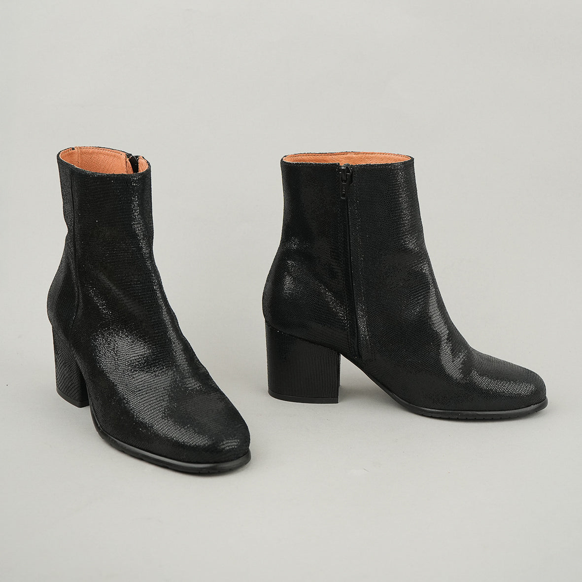 Rasa WIDE Metallic Black Mid Boot by Esska Shoes Ltd