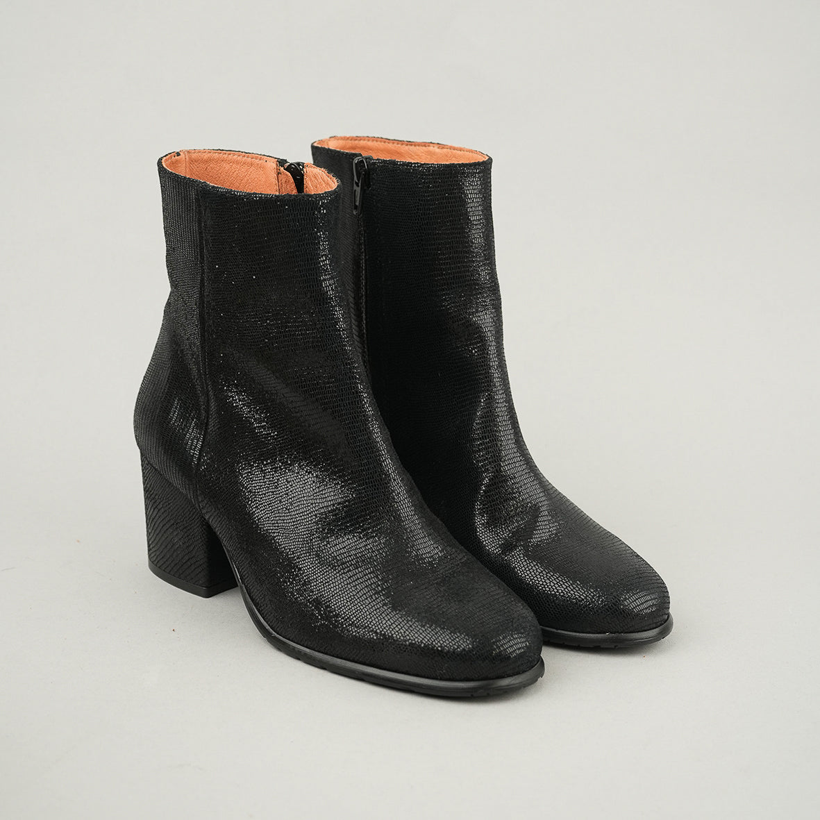 Rasa WIDE Metallic Black Mid Boot by Esska Shoes Ltd