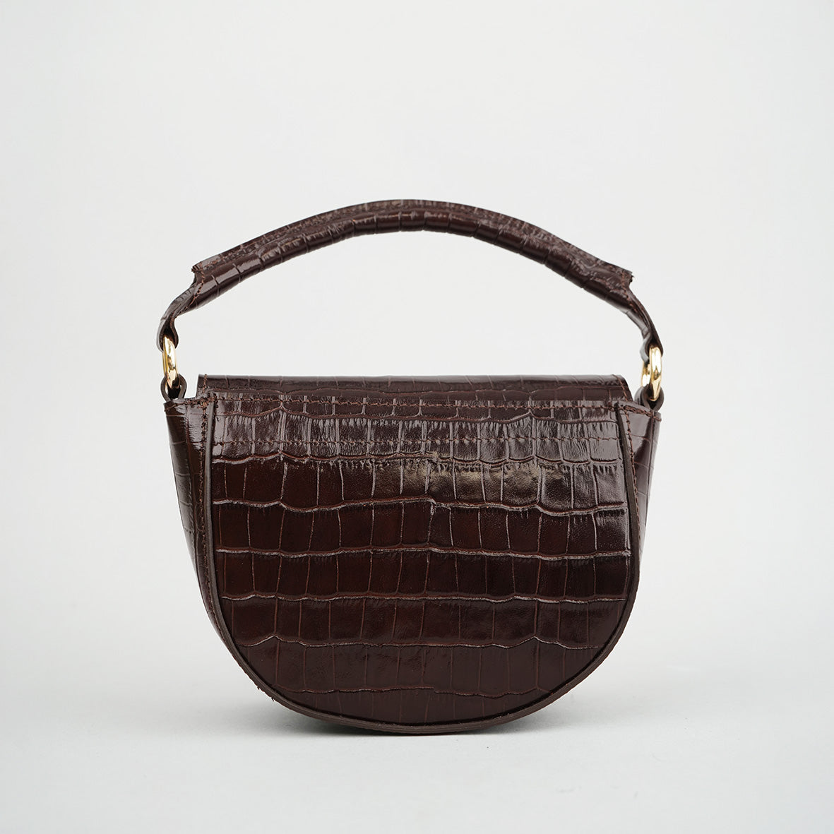 Remi Croc Dark Brown Bags by Esska Shoes Ltd