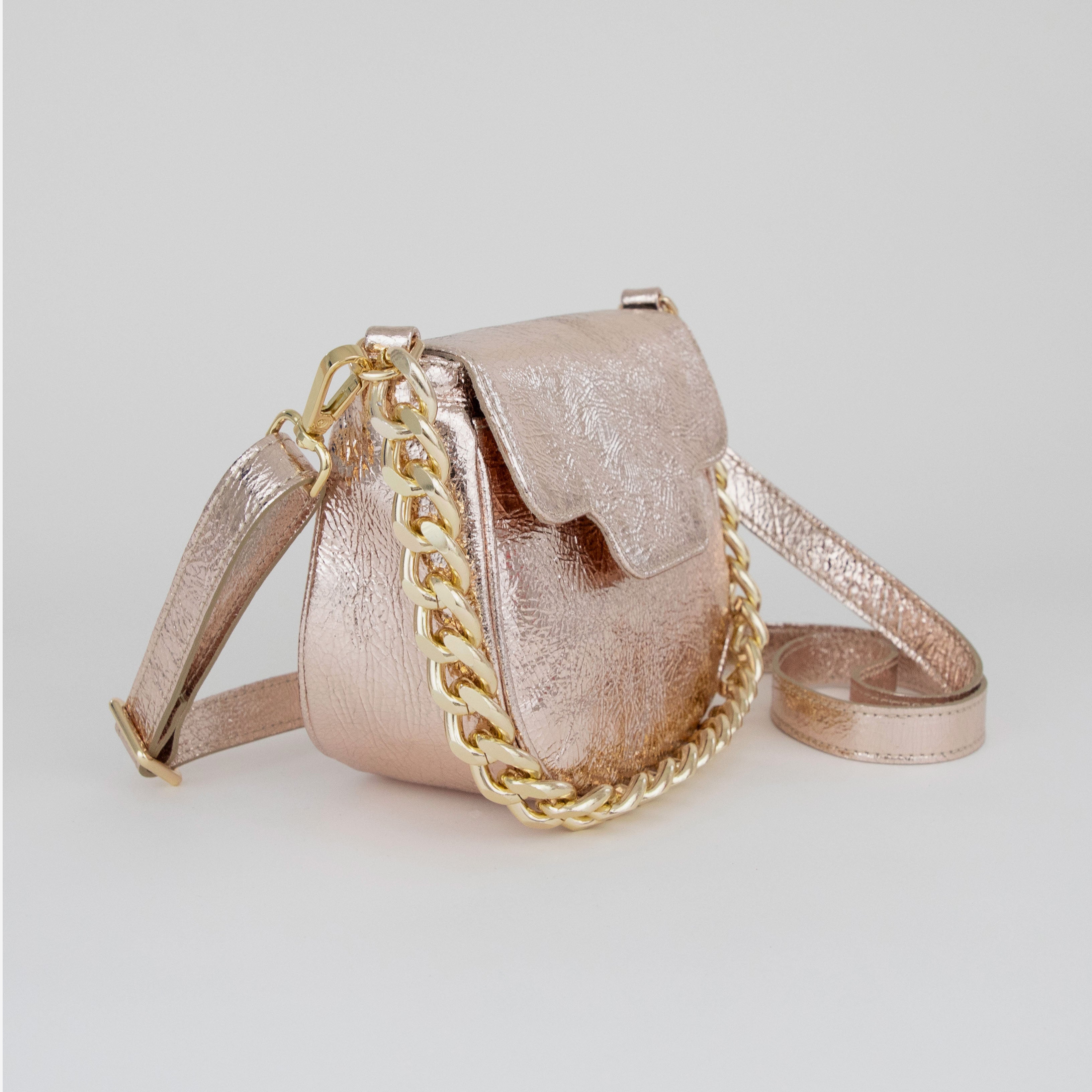 Romeo Bag - Taupe Champagne Metallic Bags by Esska